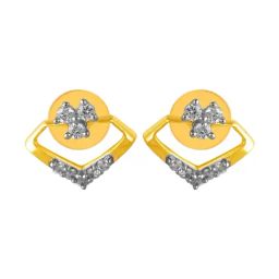 P.C. Chandra Jewellers 14KT (585) Yellow Gold and Diamond Stud Earrings for Women-image-39