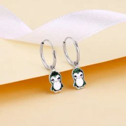 GIVA 92.5 Sterling Silver Puffins Hoop Earrings for Kids Girls-picture-10