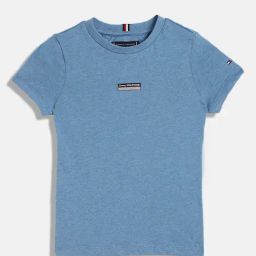 TOMMY HILFIGER Boys Blue Cotton Solid T-Shirt-picture-20
