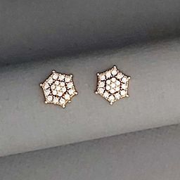 MEIRA JEWELLERY Rose Gold Plated Artificial Stones Studded Contemporary Studs-picture-40