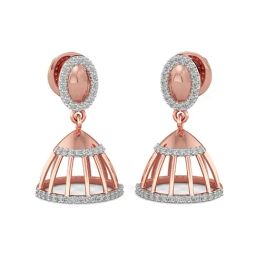 Joyalukkas 18k Rose Gold & Diamond Jhumki Earrings-image-78
