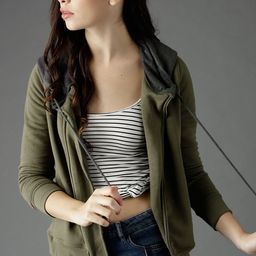 Roadster Women Olive Green Solid Hooded Sweatshirt-23