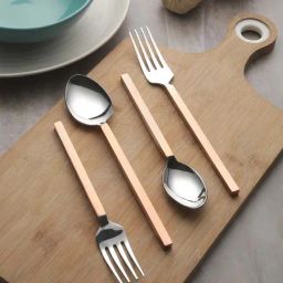 VarEesha Cuprum Copper Stainless Steel 4 Piece Cutlery Set-image-16