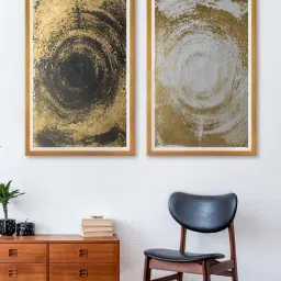 999Store Gold & Black Abstract Printed Canvas Paintings - Set of 2-21