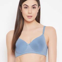 Clovia Blue Non Wired Padded T-Shirt Bra-image-55
