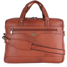 HiLEDER 100% Pure Genuine Leather Stylish Briefcase Laptop Satchel Messenger Travel Office Bag, Tan-41
