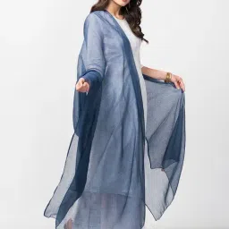 Fabindia Blue Plain Dupatta-9