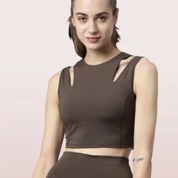 Enamor Olive Non Wired Padded Sports Bra-image-26
