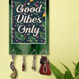 999Store Green & Blue MDF Decorative Wall Mount Key Holder - Set of 1-image-25