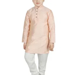 SG Yuvraj Kids Peach & White Printed Kurta with Pyjama-picture-14