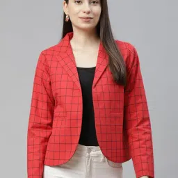 Cottinfab Red Checks Blazer-image-26
