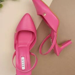 Elle Women's Pink Sling Back Stilettos-image-61