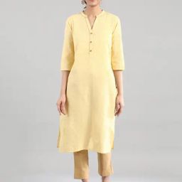 Aurelia Light Yellow Straight Kurta-image-70