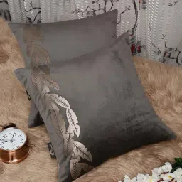 HOSTA HOMES Grey Velvet Cushion Cover - Set of 2-image-87