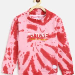 Tales & Stories Kids Red & Pink Over Dyed Full Sleeves Sweatshirt-image-90