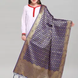 Satrani Blue Woven Pattern Dupatta-picture-12