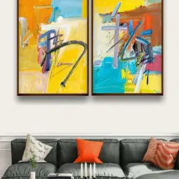 The Art House Abstract Multicolor Canvas Painting-12