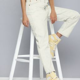 Levis Women 501 Pure Cotton Straight Fit High-Rise Light Fade Jeans-image-44