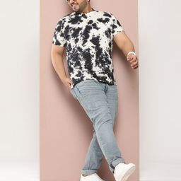 Sztori Men Plus Size Tie & Dye Printed Pure Cotton Bio Finish T-shirt-image-24