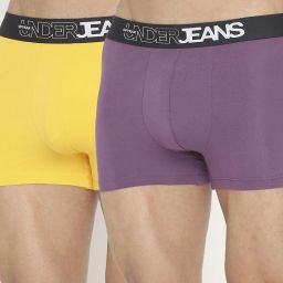 Underjeans by Spykar Assorted Regular Fit Trunks - Pack of 2 image 1