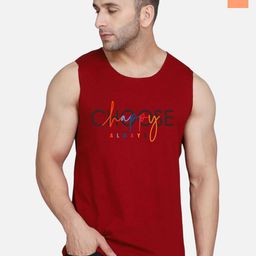 SLOWLORIS Pack Of 2 Printed Round Neck Gym Vests VSL26 CMB(CHS MAROON)(ZOZO RUST)-image-61
