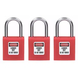 BRADY Lockout Padlock Keyed Alike Nylon Compact Body Size Aluminum Std Red, 39N197-picture-30