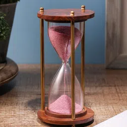 EXIM DECOR Pink & Brown Sand Timer Showpiece-image-24