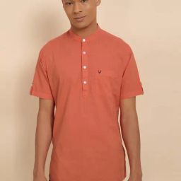 Allen Solly Peach Slim Fit Short Kurta-image-56