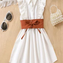 YK Girls Fit & Flare Ruffles Dress-31