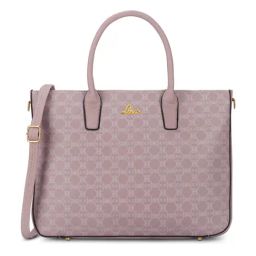 Lavie Raily Plus Pink Logo Leather Large Satchel-42