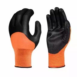 Robustt Polyester and Nylon Cut Resistant Gloves Black and Orange Color, Standard Size, ‎HALF-COATED-GLOVES (Pack of 50 Pair)-image-51
