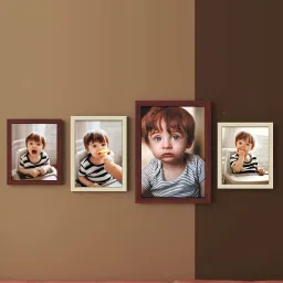 Art Street Brown Synthetic Inshore Wall Photo Frame - Set of 4 image 1