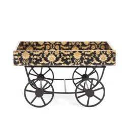 Home4U Black & Gold MDF Tray - Set of 1 image 2