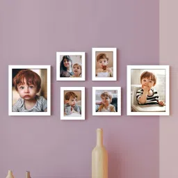 Art Street White Synthetic Inshore Wall Photo Frame - Set of 6 image 1
