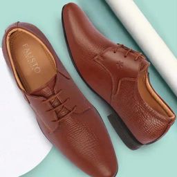 Fausto Men's Tan Derby Shoes-picture-17