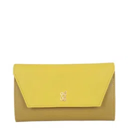 Baggit Relish Olive Color Block Tri-Fold Wallet for Women image 1