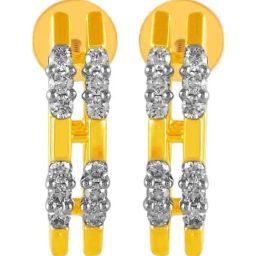 P.C. Chandra Jewellers 14KT (585) Yellow Gold and Diamond Stud Earrings for Women-image-34