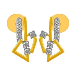 P.C. Chandra Jewellers 14KT (585) Yellow Gold and Diamond Stud Earrings for Women-image-96