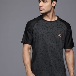HRX by Hrithik Roshan Geometric Self Designed Rapid-Dry Training T-shirt-image-69