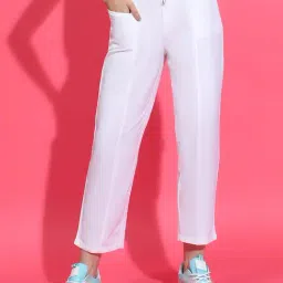 Oxolloxo White Linen Regular Fit Mid Rise Pants-image-50