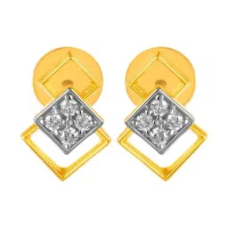 P.C. Chandra Jewellers 14KT (585) Yellow Gold and Diamond Stud Earrings for Women-picture-5