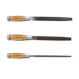 LXMI 254 mm (10 inch) Steel Flat, Half Round and Round File Tool with Wooden Handle, AZWFHR10_2 (Set of 3)-14