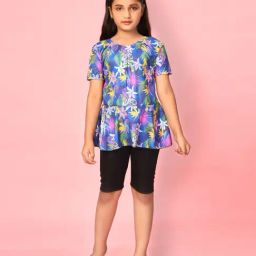 Aarika Kids Blue & Black Printed Swim Suit-image-50
