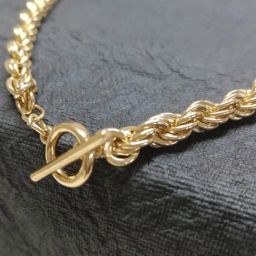 OOMPH Gold Tone Thick Interwoven Link Chain with Lock Design Choker Necklace for Women-42
