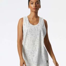 New Balance White Self Pattern Sports T-Shirt-image-66