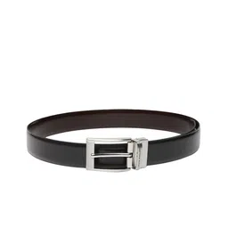 Louis Philippe Men Black & Tan-Brown Reversible Solid Belt-image-93