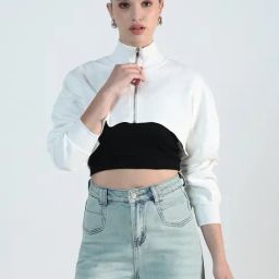 Showoff White Cotton Relaxed Fit Crop Top With Inner Tank Top-picture-38