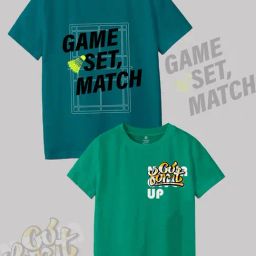 Codez Kids Blue & Green Printed T-Shirt (Pack Of 2)-image-35
