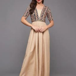 Miss Chase Beige Printed Jumpsuit-image-49