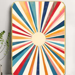 SAF Beige & Red Sunburst Printed Wall Art-image-97